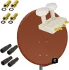 PremiumX SAT Anlage 80cm Antenne Aluminium Quad Monoblock Produktbild-Vorschau 1