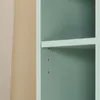 A close-up view of a shelf in a cabinet or bookcase, showing the edge of a shelf and the side panel with pre-drilled holes. Náhľad obrázku produktu
