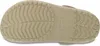 The underside of a tan Crocs shoe is shown against a white background. Produktbild-Vorschau