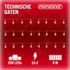 MONZANA® Fairy lights 200 LED 20m vnitřní venkovní IP44 Náhled obrázku produktu 3