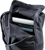 The inside of a black backpack is shown, with a laptop and tablet placed inside. Produktbild-Vorschau