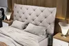 KAWOLA Bett ANNY Polsterbett Leder hellgrau 200x200cm Produktbild-Vorschau 3