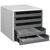 Cassettiera 5 cassetti aperta grigio chiaro/grigio scuro Anteprima dell’immagine prodotto 3