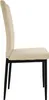 Side view of a single taupe dining chair with black metal legs against a white background. Náhled obrázku produktu