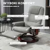 Fotel rozkładany HOMCOM z funkcją odchylania, obrotowy o Podgląd zdjęcia produktu 6
