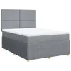 vidaXL Boxspringbett mit Matratze Hellgrau 160x200 cm Stoff Produktbild-Vorschau 1