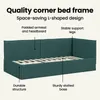 vidaXL Struttura letto ad angolo con testiera verde scuro Anteprima dell’immagine prodotto 6