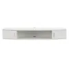A white wall-mounted TV stand with two doors and a central open shelf. Anteprima dell’immagine prodotto