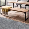 Salon jadalnia ławka akacja lite drewno 140 cm ławka Podgląd zdjęcia produktu 2