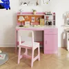 Biurko dla dzieci COSTWAY, drewniane biurko dla dzieci z Podgląd zdjęcia produktu 2