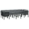 vidaXL 8-tlg. Garten-Lounge-Set Schwarz und Grau Poly Produktbild-Vorschau 3