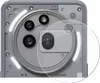 Close-up view of the rear camera module of a smartphone, with a transparent overlay highlighting a specific area. Produktbild-Vorschau