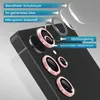 A close-up view of a smartphone's camera lenses with protective rings and an exploded view of the protective layers. Produktbild-Vorschau