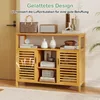 GOPLUS Badezimmerschrank Bambus, Aufbewahrungsschrank mit 2 Produktbild-Vorschau 3