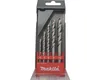 A set of five drill bits in a red and gray plastic case, with the brand name visible. Náhľad obrázku produktu