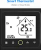 A close-up of a smart thermostat display showing the current temperature, time, and icons. Produktbild-Vorschau