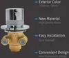 A close-up of a shower valve with descriptive text highlighting its features. Produktbild-Vorschau
