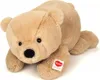 A plush teddy bear lying down on a white background. Produktbild-Vorschau