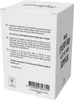 The image shows the side of a white cardboard box with text and logos printed on it. Produktbild-Vorschau
