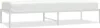 A white metal bed frame with a white mattress on top, shown from a side angle against a white background. Produktbild-Vorschau