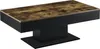 A rectangular coffee table with a wood-look top and black base, presented against a white background. Anteprima dell’immagine prodotto