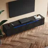 SONNI TV-Schrank Schwarz Hochglanz 160 x 35 x 30cm Produktbild-Vorschau 3