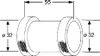 A technical drawing of a pipe coupling with dimensions indicated. Produktbild-Vorschau