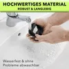 Hands washing a black and white reflective band under a faucet in a sink. Anteprima dell’immagine prodotto