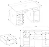 BDW, Schreibtisch mit 3 Schubladen, 120×75×60 cm, 1 Produktbild-Vorschau 3