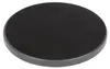 A close-up, top-down view of a round, electric cleaning brush with a textured black surface and a gray rim, set against a white background. Produktbild-Vorschau
