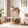 Yaheetech Kratzbaum aus PE-Rattan, 72 cm, mit Katzenhöhle & Produktbild-Vorschau 2