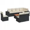 Design 9-tlg. Garten-Sofagarnitur mit Kissen Schwarz Poly Produktbild-Vorschau 2