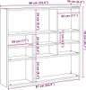 A diagram of a white shelf unit with dimensions indicated by text and lines. Anteprima dell’immagine prodotto