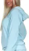 Damen langarm Frottee Schlafanzug Oberteil Hoodie Mix & Produktbild-Vorschau 5