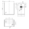 Technical drawing with dimensions of a metal bracket. Produktbild-Vorschau