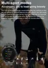A person riding a bicycle, with a smartwatch on their wrist displaying fitness data. Several sport icons are shown below the watch. Náhled obrázku produktu