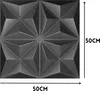 A 3D wall panel with geometric patterns, shown in a square format with dimensions indicated. Produktbild-Vorschau