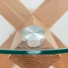 home24 Couchtisch - Rund - Glas / Eiche Massiv Produktbild-Vorschau 6