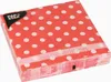 30 Servietten, 3-lagig 1/4-Falz 33 cm x 33 cm rot "Dots" Produktbild-Vorschau 1