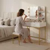 ModernHome FH-DT200067 Schminktisch mit Spiegel und Produktbild-Vorschau 3