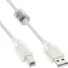 InLine USB 2.0 Kabel, A an B, transparent, mit Ferritkern, Produktbild-Vorschau 1