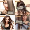 Collage showing different hair styling techniques with a hot air brush. Produktbild-Vorschau