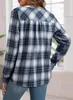 ASKSA Damen Bluse Kariertes V-Ausschnitt Longbluse Casual Produktbild-Vorschau 5