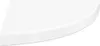 A close-up view of a white corner shelf with a curved edge. Voir les images du produit
