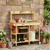 Table de jardinage 112 x 43 x 120 cm avec tiroirs | Bois et Voir les images du produit 4