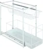 A white metal pull-out organizer with two baskets and a sliding drawer. Anteprima dell’immagine prodotto