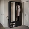 Parete ingresso con specchio USTINA - nero Anteprima dell’immagine prodotto 3
