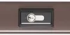A close-up shot of a lock mechanism on a brown surface. Produktbild-Vorschau
