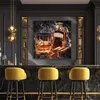 Glas Whiskey abstrakt Jack Leinwandbild Wandbild Kunstdruck Produktbild-Vorschau 2