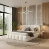 Polsterbett 160x200 cm - Bouclé Stoff - Weiß - mit Produktbild-Vorschau 5